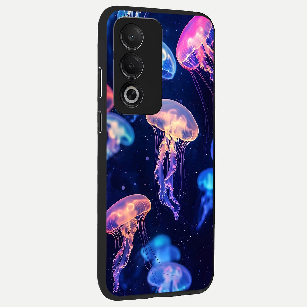  Jellyfish Pattern back cover For Oppo A3 Pro 5G slim fit glass case with vibrant aesthetic design