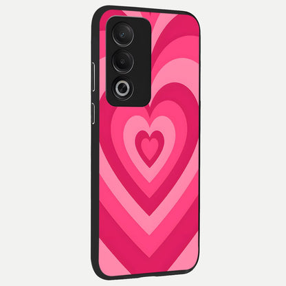 Layered Love Hearts back cover For Oppo A3 Pro 5G slim fit glass case with vibrant aesthetic design