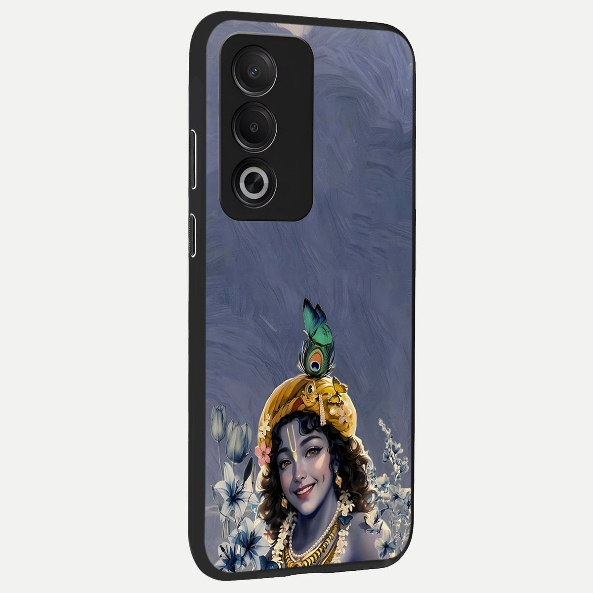  Lord Krishna back cover For Oppo A3 Pro 5G slim fit glass case with vibrant aesthetic design