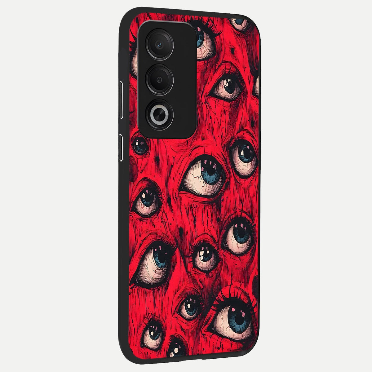  Red Eyes Pattern back cover For Oppo A3 Pro 5G slim fit glass case with vibrant aesthetic design