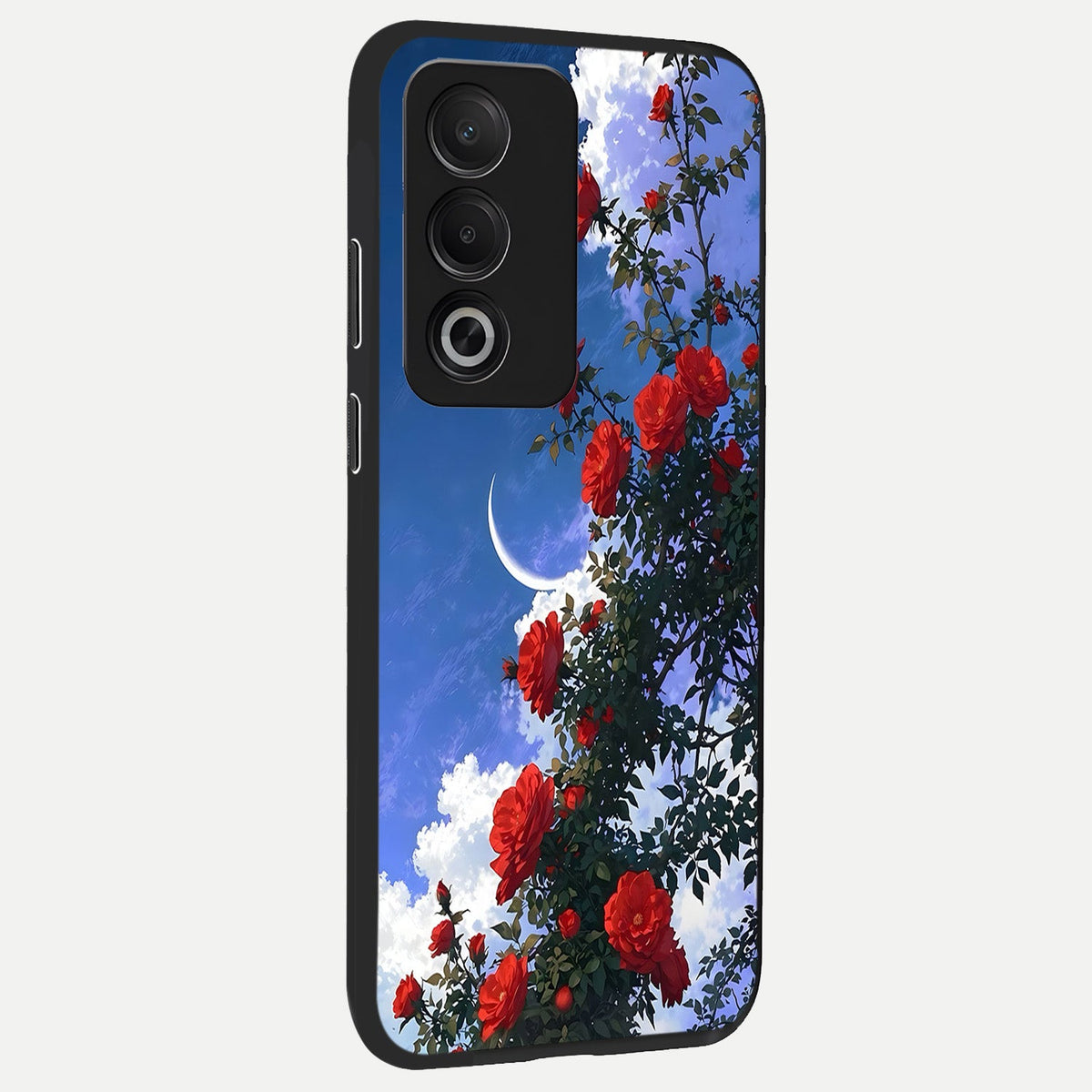  Rose Drift Flowers back cover For Oppo A3 Pro 5G slim fit glass case with vibrant aesthetic design