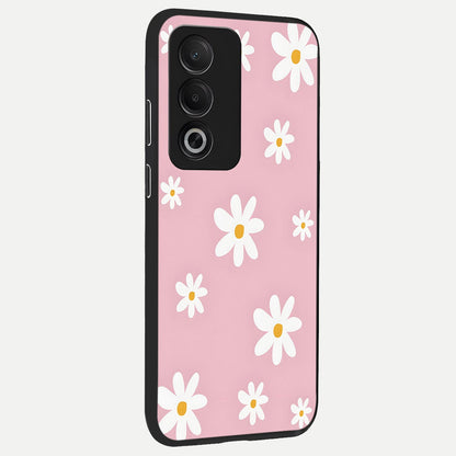  Soft Daisy Bliss back cover For Oppo A3 Pro 5G slim fit glass case with vibrant aesthetic design