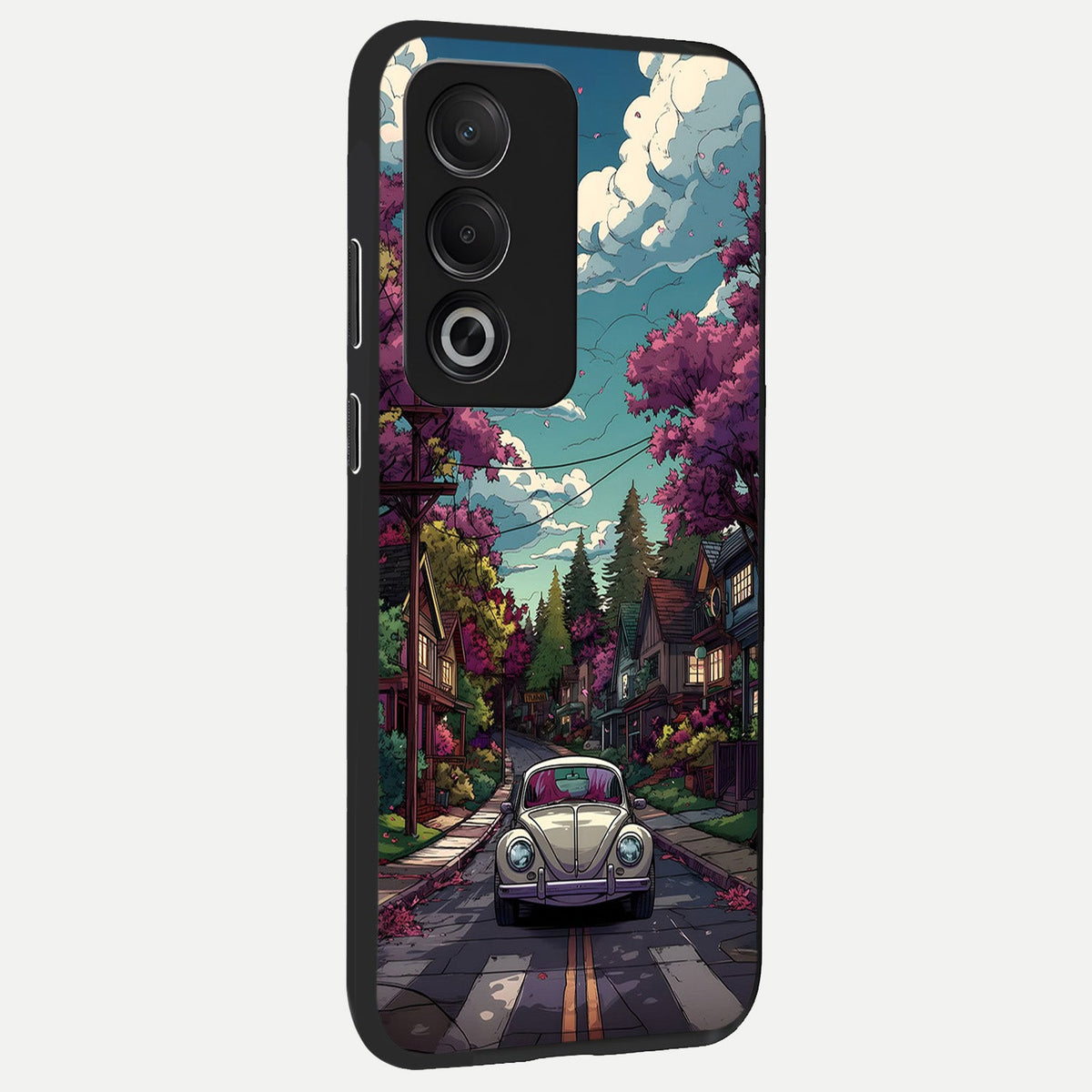  Vintage Street Drive back cover For Oppo A3 Pro 5G slim fit glass case with vibrant aesthetic design