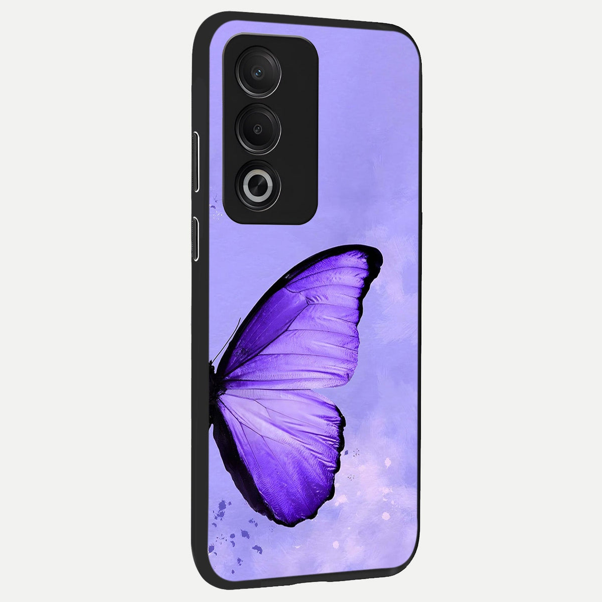 Violet Dream Wing back cover For Oppo A3 Pro 5G slim fit glass case with vibrant aesthetic design
