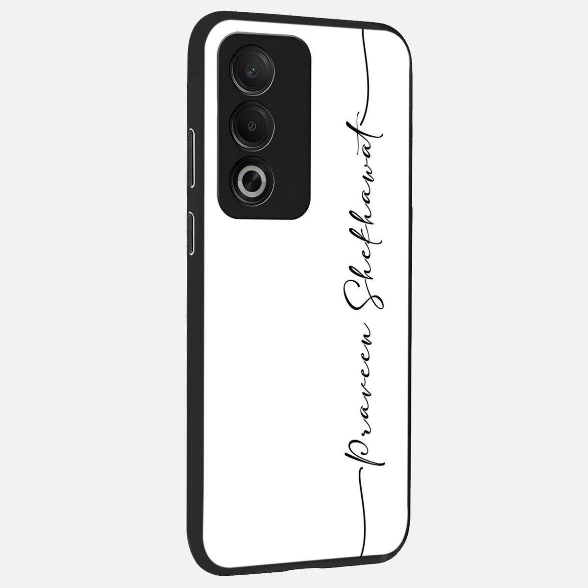  White Tune Custom Name back cover For Oppo A3 Pro 5G slim fit personalized glass case with aesthetic design