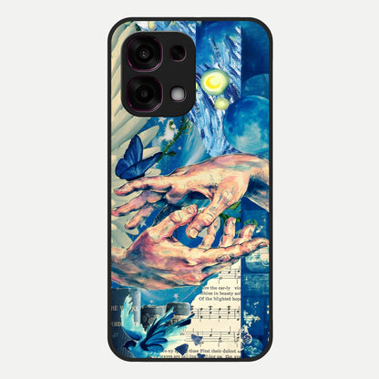  Aesthetic Divider Glass Case For Oppo F31 5G back cover – full design glossy printed glass finish