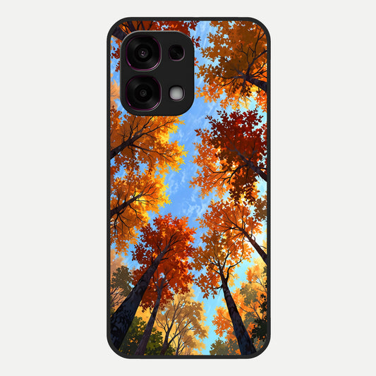  Autumn Sky Rise Glass Case For Oppo F31 5G back cover – full design glossy printed glass finish