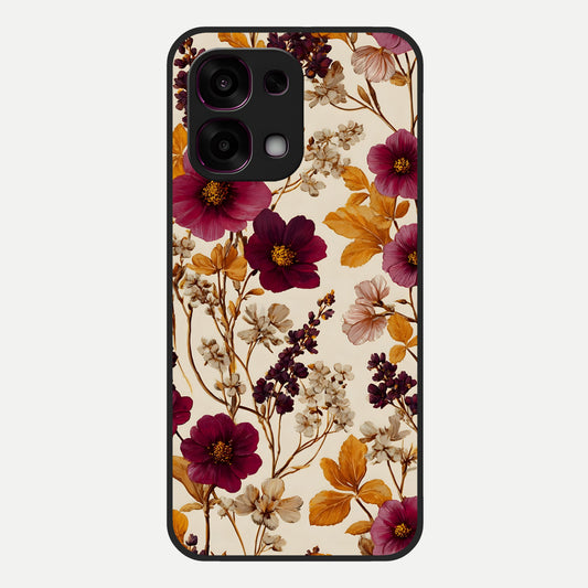  Autumn Wine Bloom Glass Case For Oppo F31 5G back cover – full design glossy printed glass finish