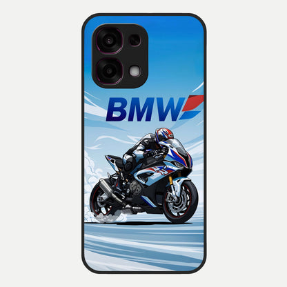  BMW Power Drift Glass Case For Oppo F31 5G back cover – full design glossy printed glass finish