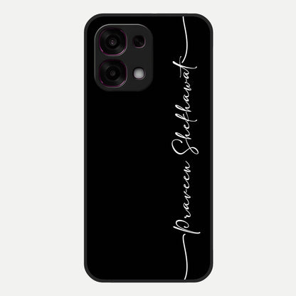  Black Tune Custom Name Glass Case For Oppo F31 5G back cover – full design glossy printed glass finish