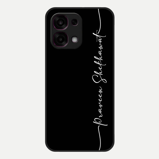  Black Tune Custom Name Glass Case For Oppo F31 5G back cover – full design glossy printed glass finish