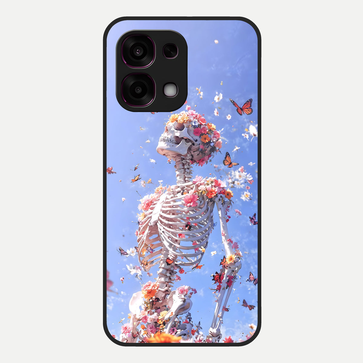  Bloom Beyond Bones Glass Case For Oppo F31 5G back cover – full design glossy printed glass finish