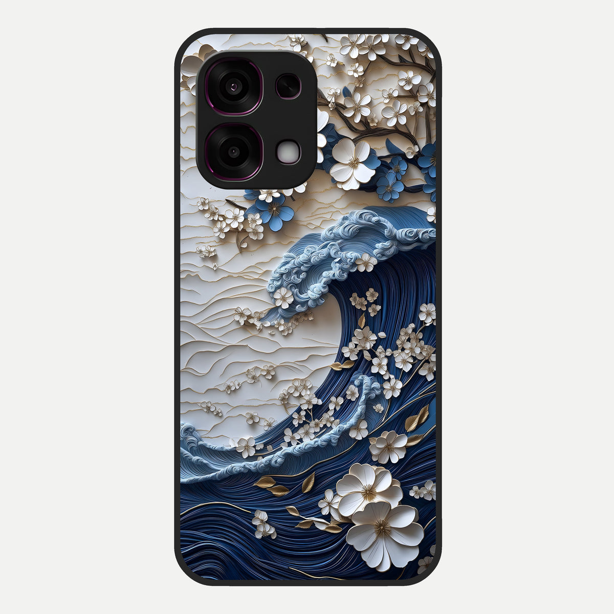 Blossom Wave Art Glass Case For Oppo F31 5G back cover – full design glossy printed glass finish
