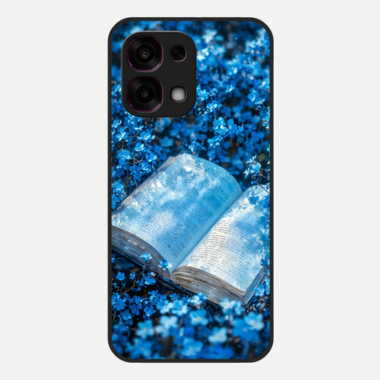  Blue Bloom Tales Glass Case For Oppo F31 5G back cover – full design glossy printed glass finish