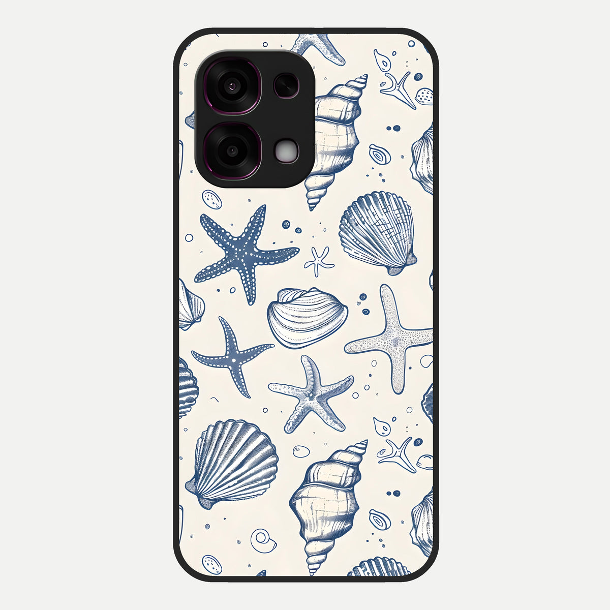  Blue Ocean Outline Glass Case For Oppo F31 5G back cover – full design glossy printed glass finish