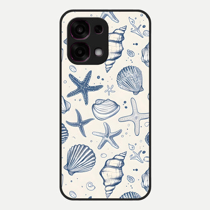  Blue Ocean Outline Glass Case For Oppo F31 5G back cover – full design glossy printed glass finish
