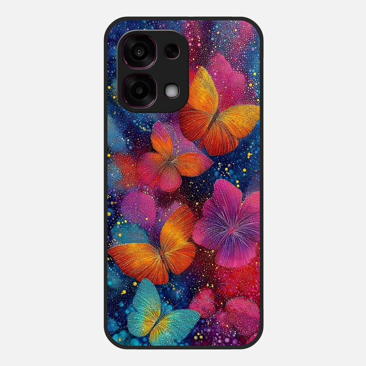  Butterfly Dream Mist Glass Case For Oppo F31 5G back cover – full design glossy printed glass finish