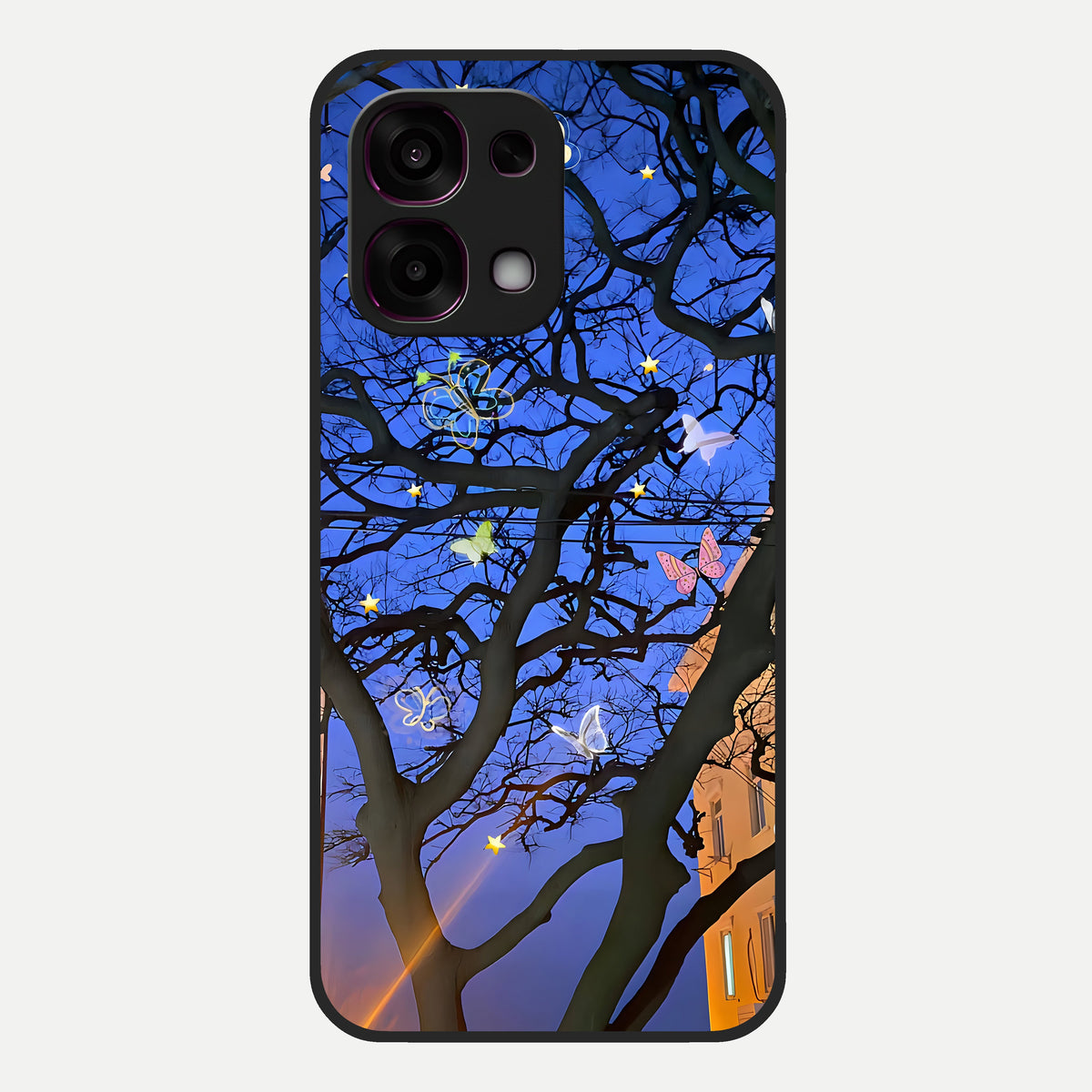  Butterfly Night Magic Glass Case For Oppo F31 5G back cover – full design glossy printed glass finish