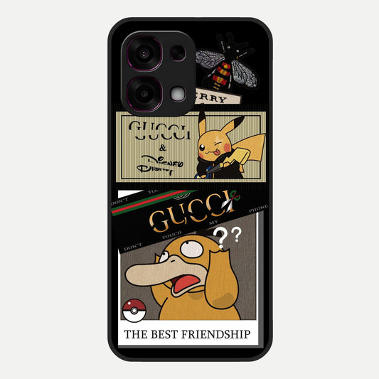  Cartoon Brand Play Mashup Glass Case For Oppo F31 5G back cover – full design glossy printed glass finish