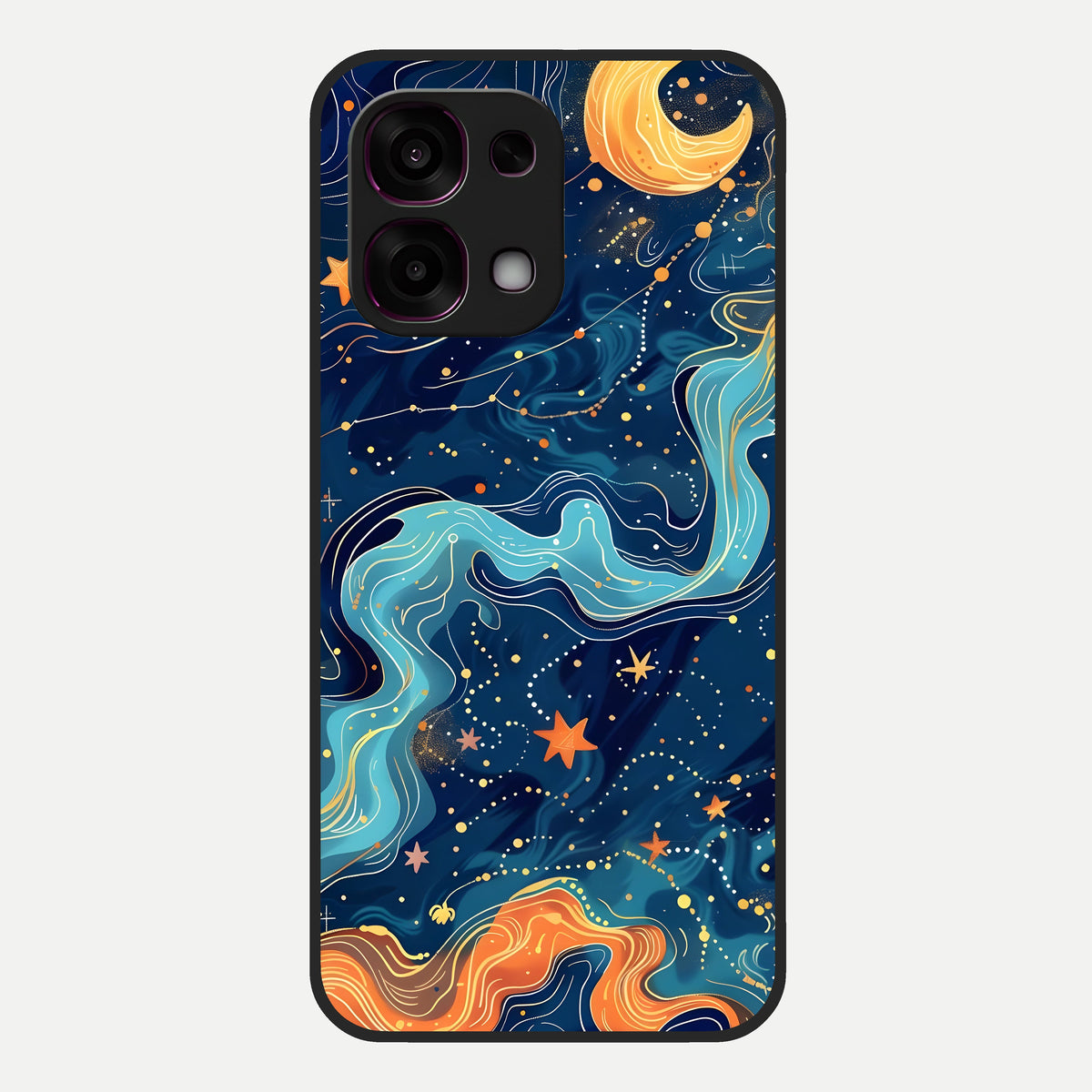 Celestial Dream Flow Glass Case For Oppo F31 5G back cover – full design glossy printed glass finish
