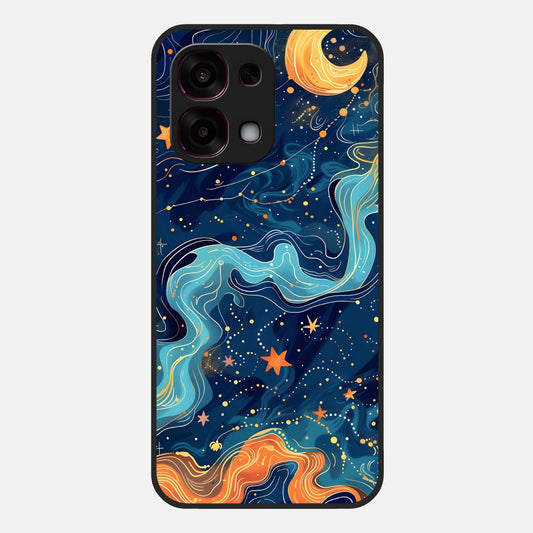  Celestial Dream Flow Glass Case For Oppo F31 5G back cover – full design glossy printed glass finish