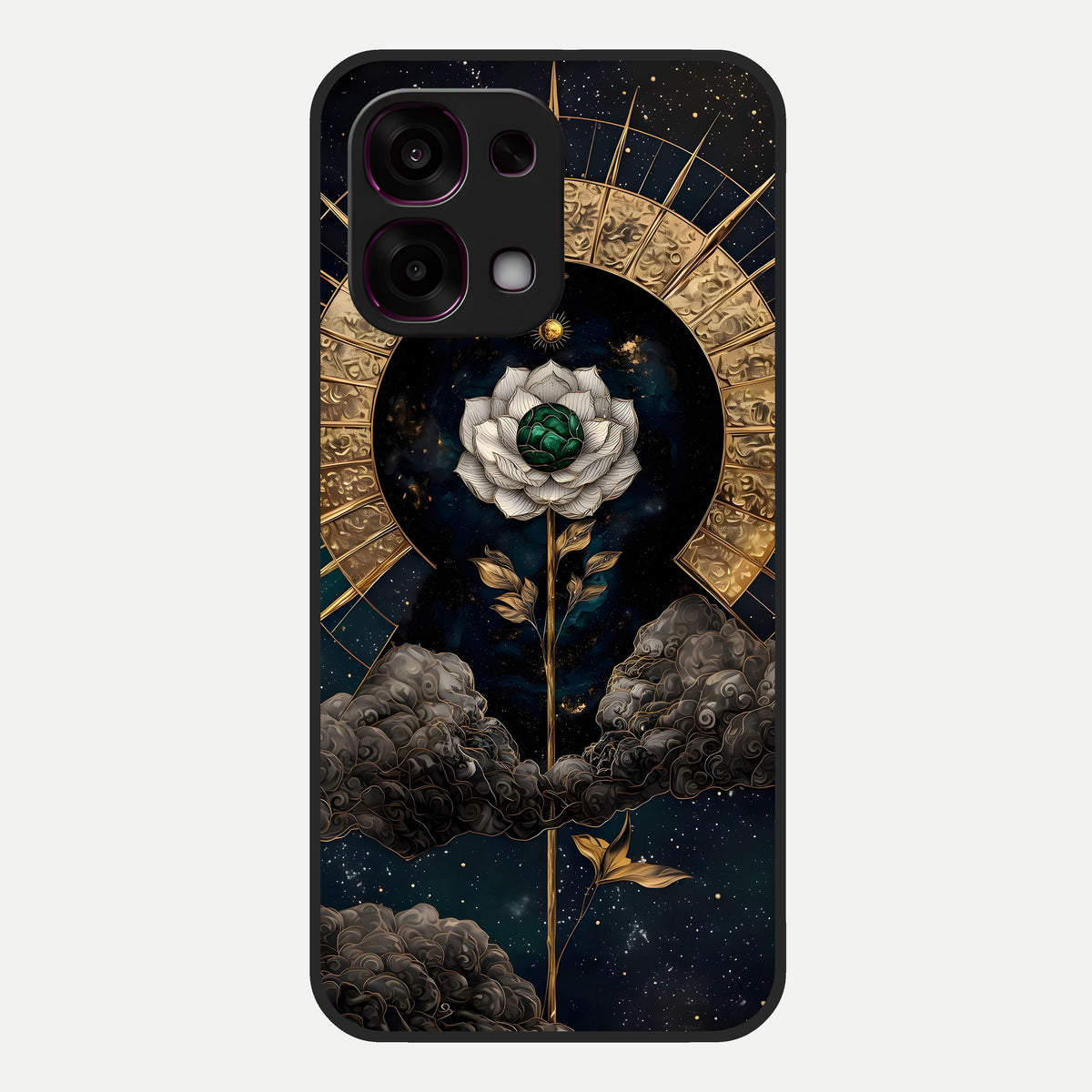  Celestial Lotus Morang Glass Case For Oppo F31 5G back cover – full design glossy printed glass finish