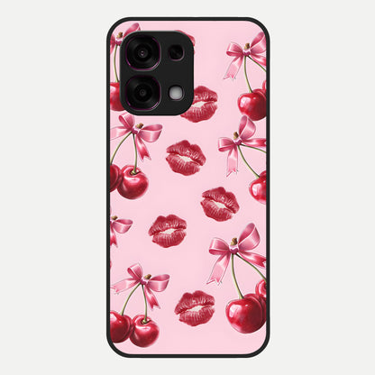  Cherry With Lips Glass Case For Oppo F31 5G back cover – full design glossy printed glass finish