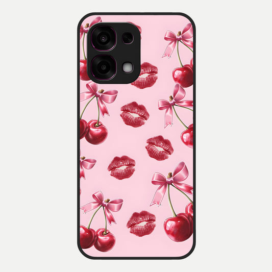  Cherry With Lips Glass Case For Oppo F31 5G back cover – full design glossy printed glass finish