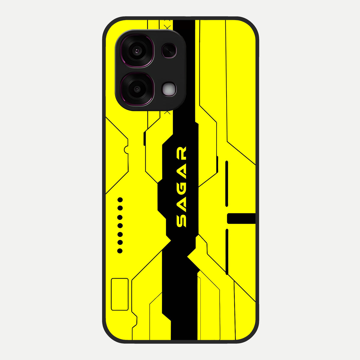  Circuit CYBERPUNK Custom Name Glass Case For Oppo F31 5G back cover – full design glossy printed glass finish