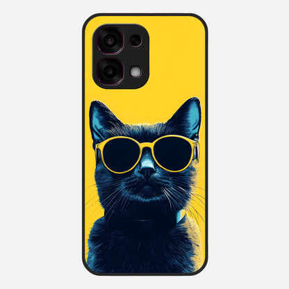  Cool Cat Vibes Glass Case For Oppo F31 5G back cover – full design glossy printed glass finish