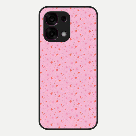  Cosmic Pink Sparkle Glass Case For Oppo F31 5G back cover – full design glossy printed glass finish