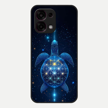  Crimson Blue Turtle Glass Case For Oppo F31 5G back cover – full design glossy printed glass finish