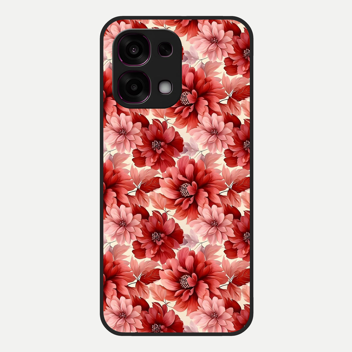  Crimson Love Petals Glass Case For Oppo F31 5G back cover – full design glossy printed glass finish