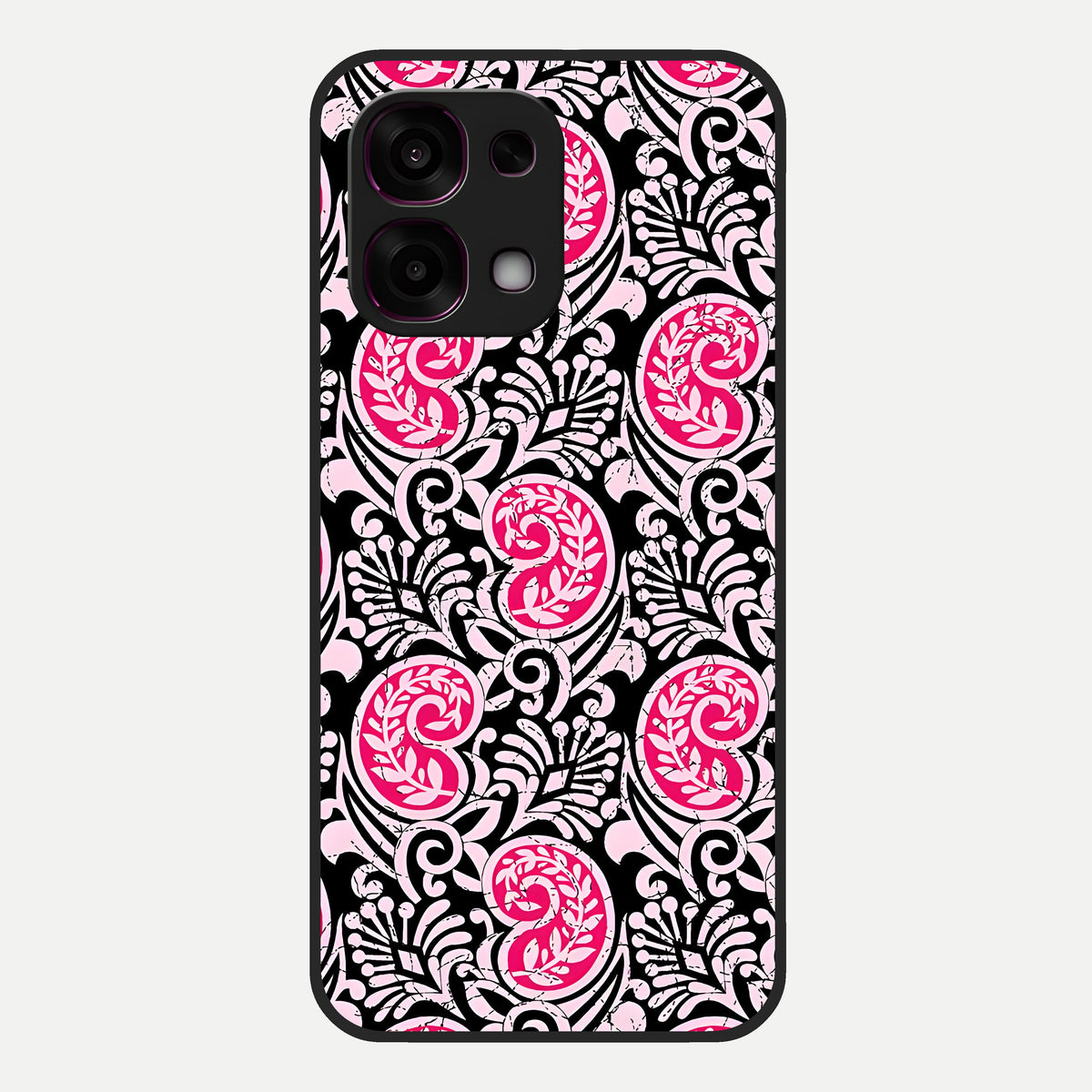  Crimson Paisley Charm Glass Case For Oppo F31 5G back cover – full design glossy printed glass finish