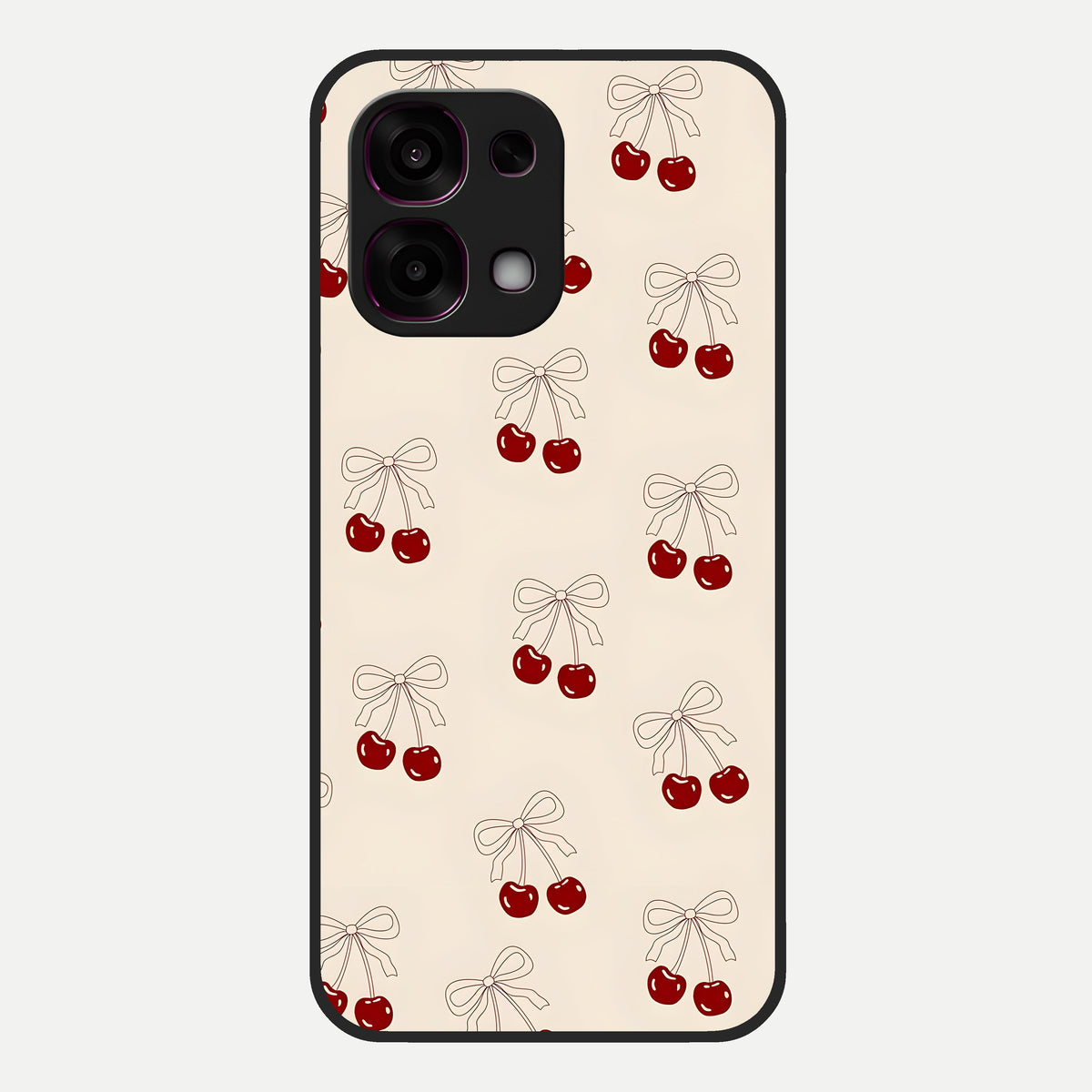  Cute Cherry Pattern Glass Case For Oppo F31 5G back cover – full design glossy printed glass finish