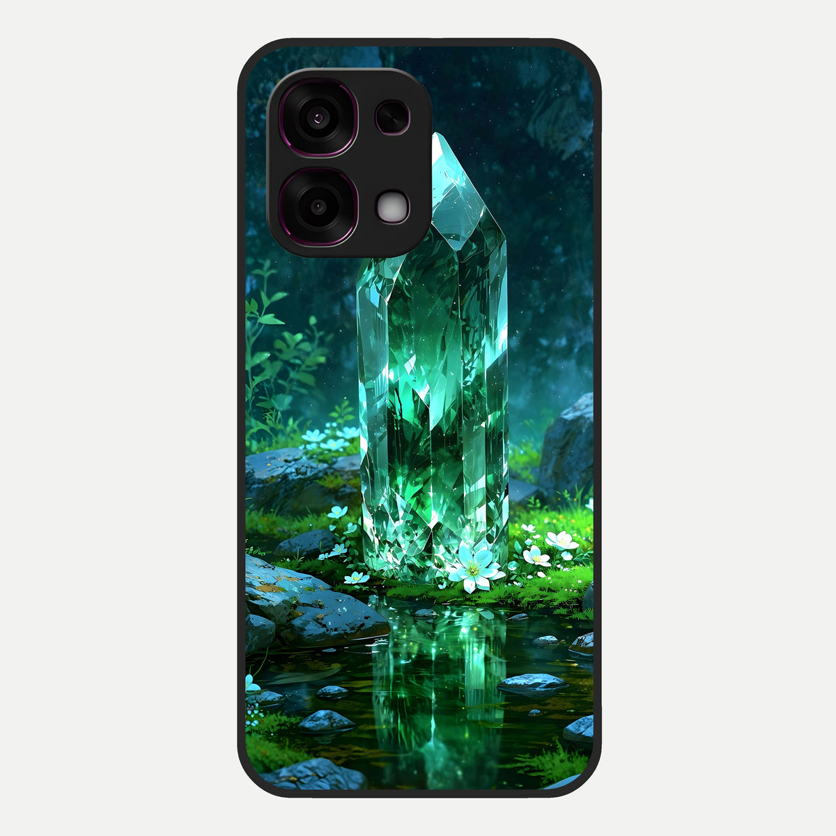  Emerald Light Crystal Glass Case For Oppo F31 5G back cover – full design glossy printed glass finish