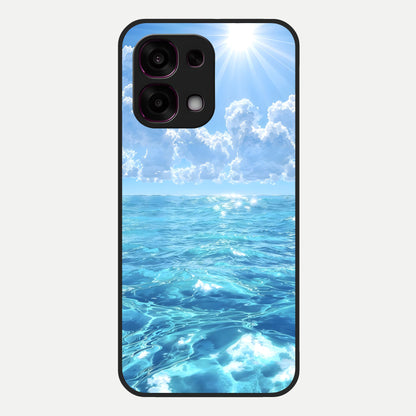  Endless Ocean Horizon Glass Case For Oppo F31 5G back cover – full design glossy printed glass finish