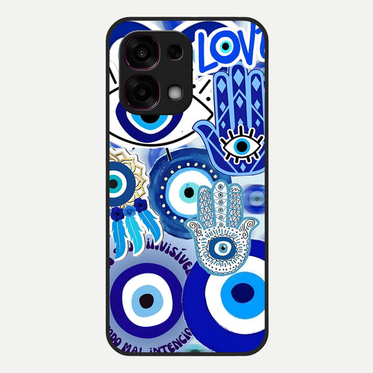  Evil Eyes Dream Glass Case For Oppo F31 5G back cover – full design glossy printed glass finish