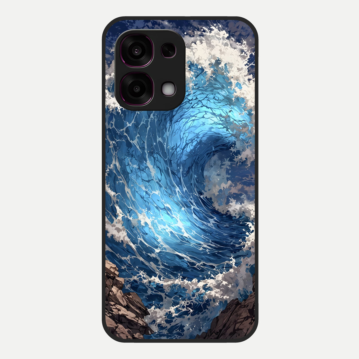  Giant Ocean Wave Glass Case For Oppo F31 5G back cover – full design glossy printed glass finish