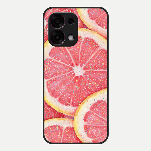  Glitter Grapefruit Glass Case For Oppo F31 5G back cover – full design glossy printed glass finish