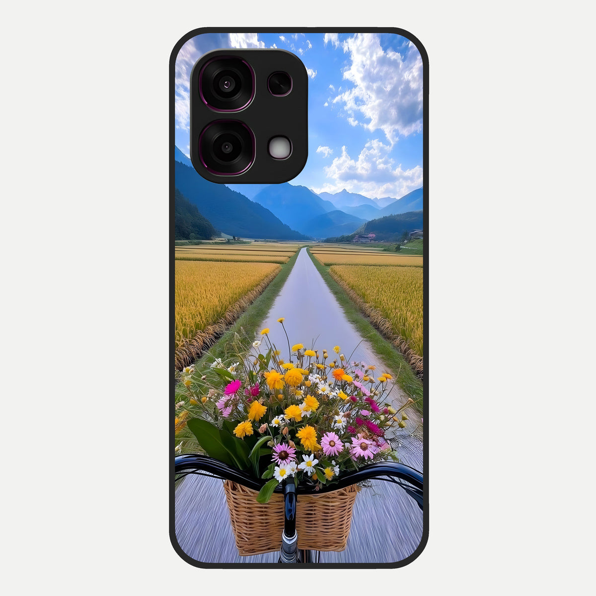  Golden Field Journey Glass Case For Oppo F31 5G back cover – full design glossy printed glass finish