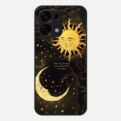  Golden Lunar Love Glass Case For Oppo F31 5G back cover – full design glossy printed glass finish
