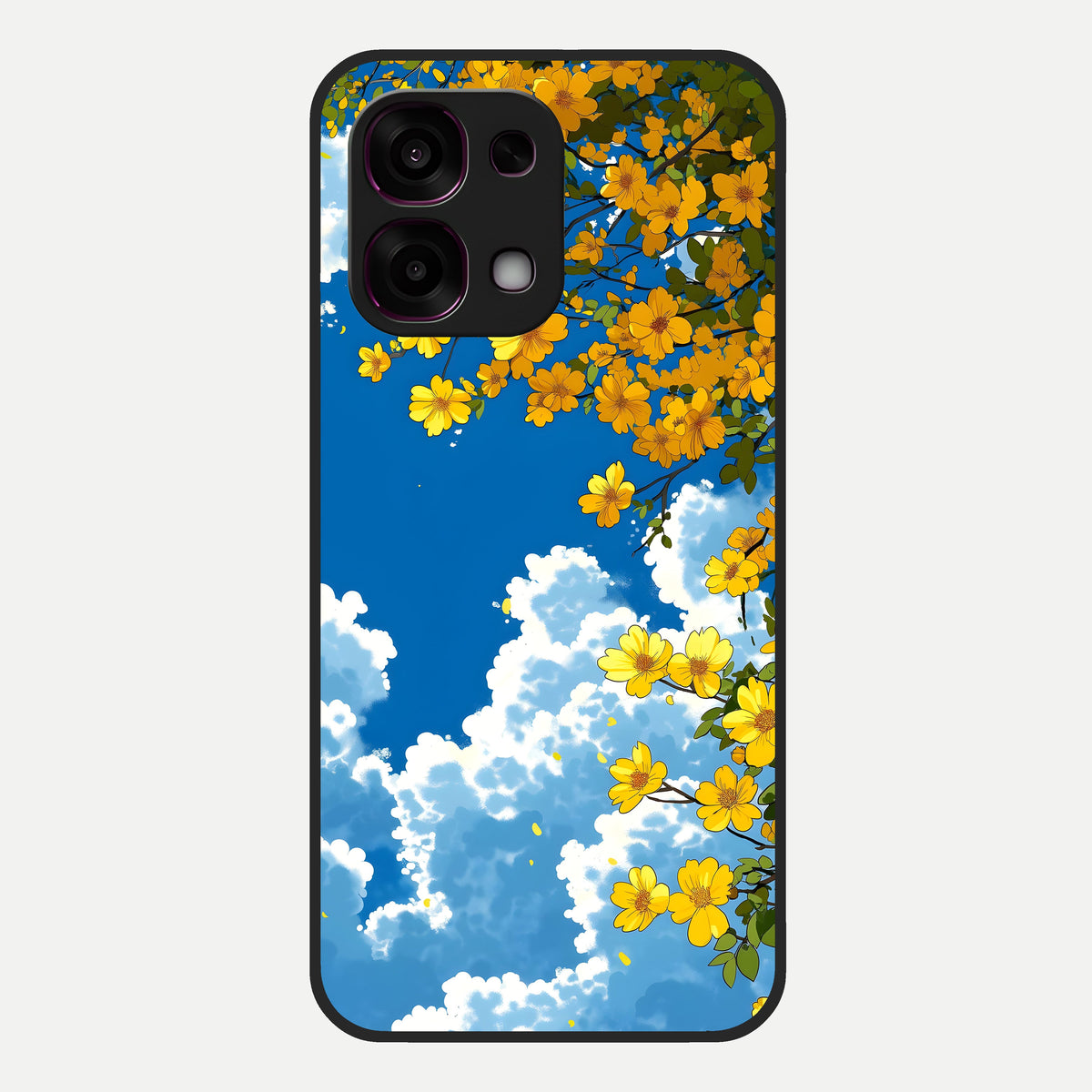 Golden Petal Sky Glass Case For Oppo F31 5G back cover – full design glossy printed glass finish