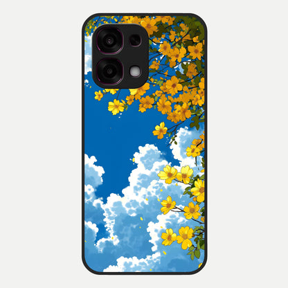  Golden Petal Sky Glass Case For Oppo F31 5G back cover – full design glossy printed glass finish