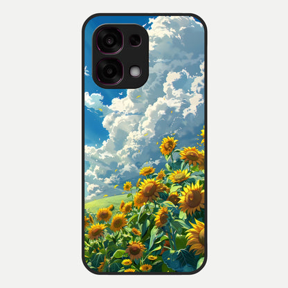  Golden Sun Glory Glass Case For Oppo F31 5G back cover – full design glossy printed glass finish