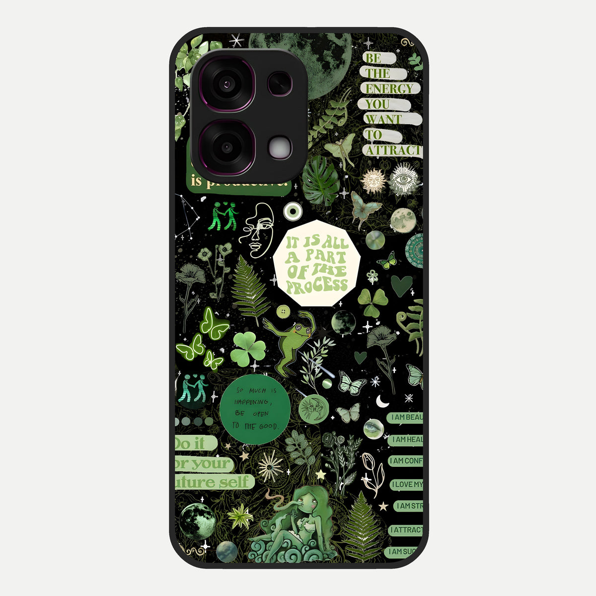  Green Mandala Pattern Glass Case For Oppo F31 5G back cover – full design glossy printed glass finish