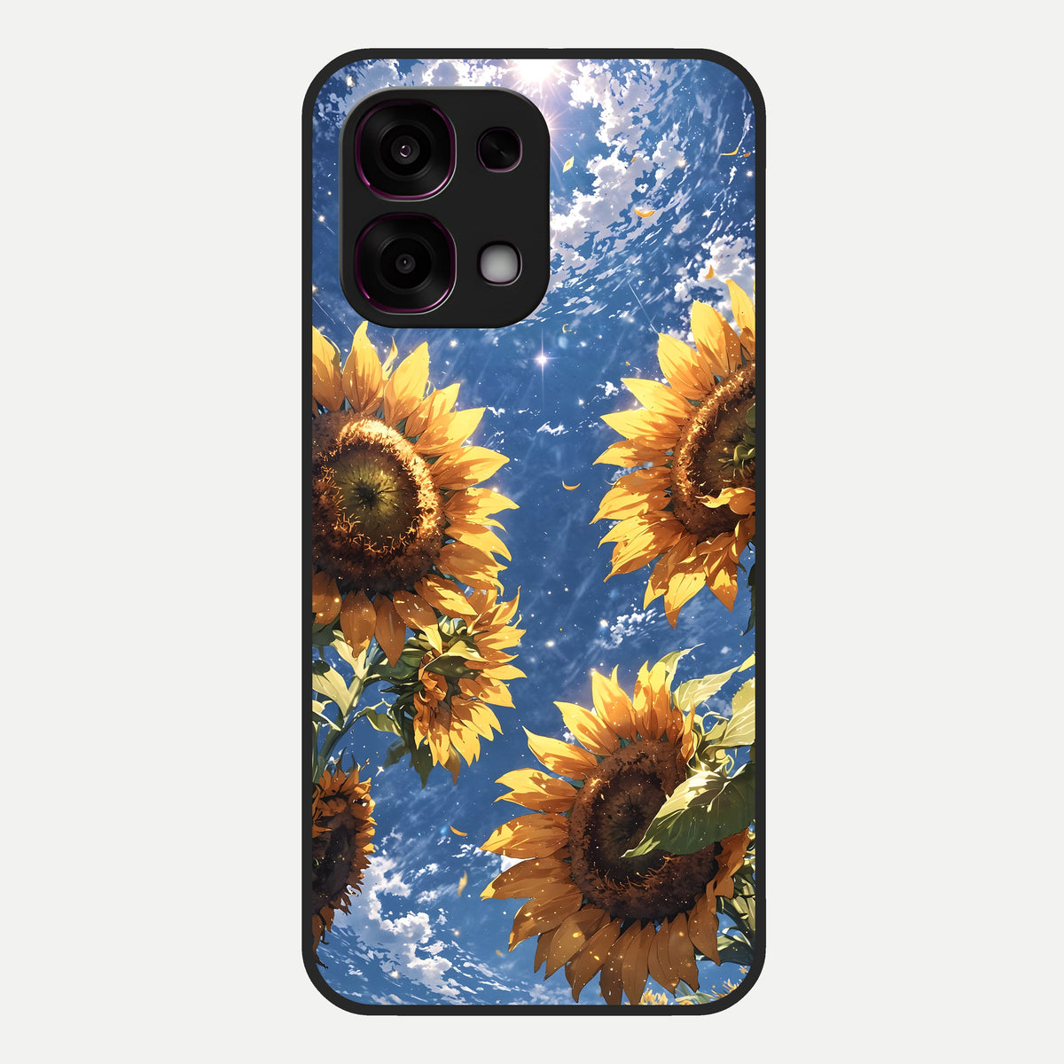  Heavenly Sunflower Rise Glass Case For Oppo F31 5G back cover – full design glossy printed glass finish