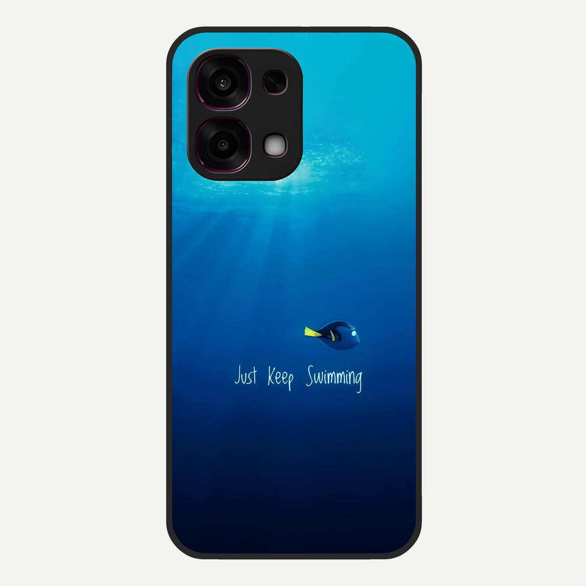  Just Keep Swimming Glass Case For Oppo F31 5G back cover – full design glossy printed glass finish