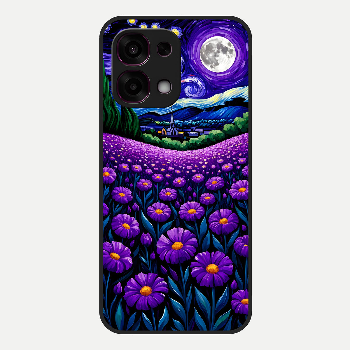  Lavender Moon Field Glass Case For Oppo F31 5G back cover – full design glossy printed glass finish