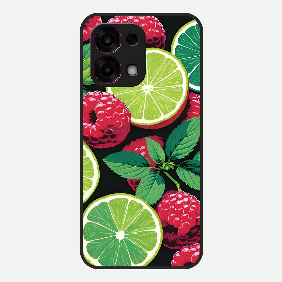  Lime and Raspberry Pattern Glass Case For Oppo F31 5G back cover – full design glossy printed glass finish